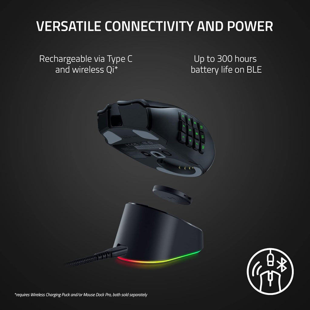 Razer Naga Trinity Gaming Mouse: 16,000 DPI Optical Sensor - Chroma RGB Lighting - Interchangeable Side Plate w/ 2, 7, 12 Button Configurations - Mechanical Switches - Flex Gamingproduct_type