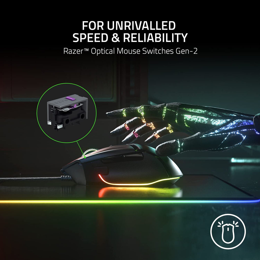 Razer Basilisk V3 Customizable Ergonomic Gaming Mouse: Fastest Gaming Mouse Switch - Chroma RGB Lighting - 26K DPI Optical Sensor - 11 Programmable Buttons - HyperScroll Tilt Wheel - Classic Black - Flex Gamingproduct_type