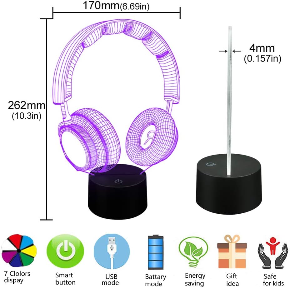 AZIMOM 3D Illusion Night Light – 5 Designs