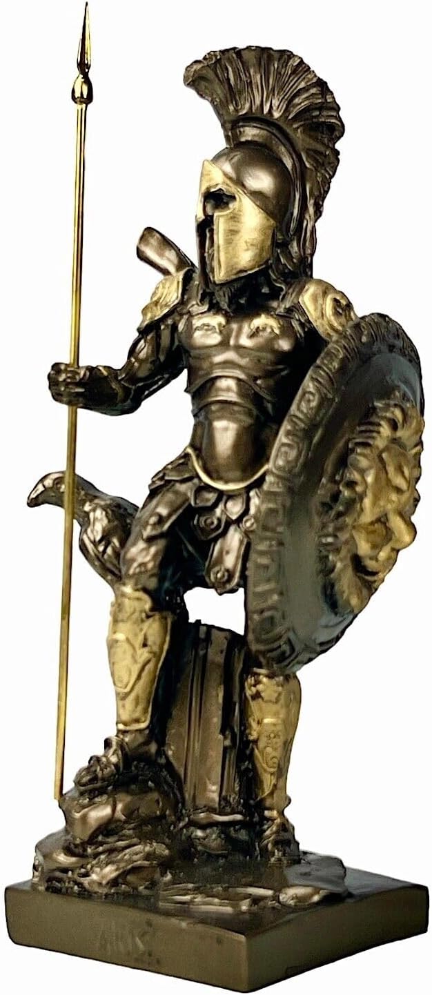 Ares Mars Greek Roman God of War Statue Sculpture Figurine Bronze Effect