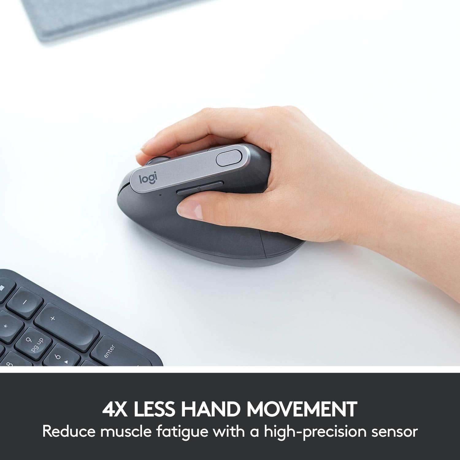 Logitech MX Vertical Wireless Mouse – Ergonomic Design Reduces Muscle Strain, Move Content Between 3 Windows and Apple Computers, Rechargeable, Graphite - Flex Gamingproduct_type