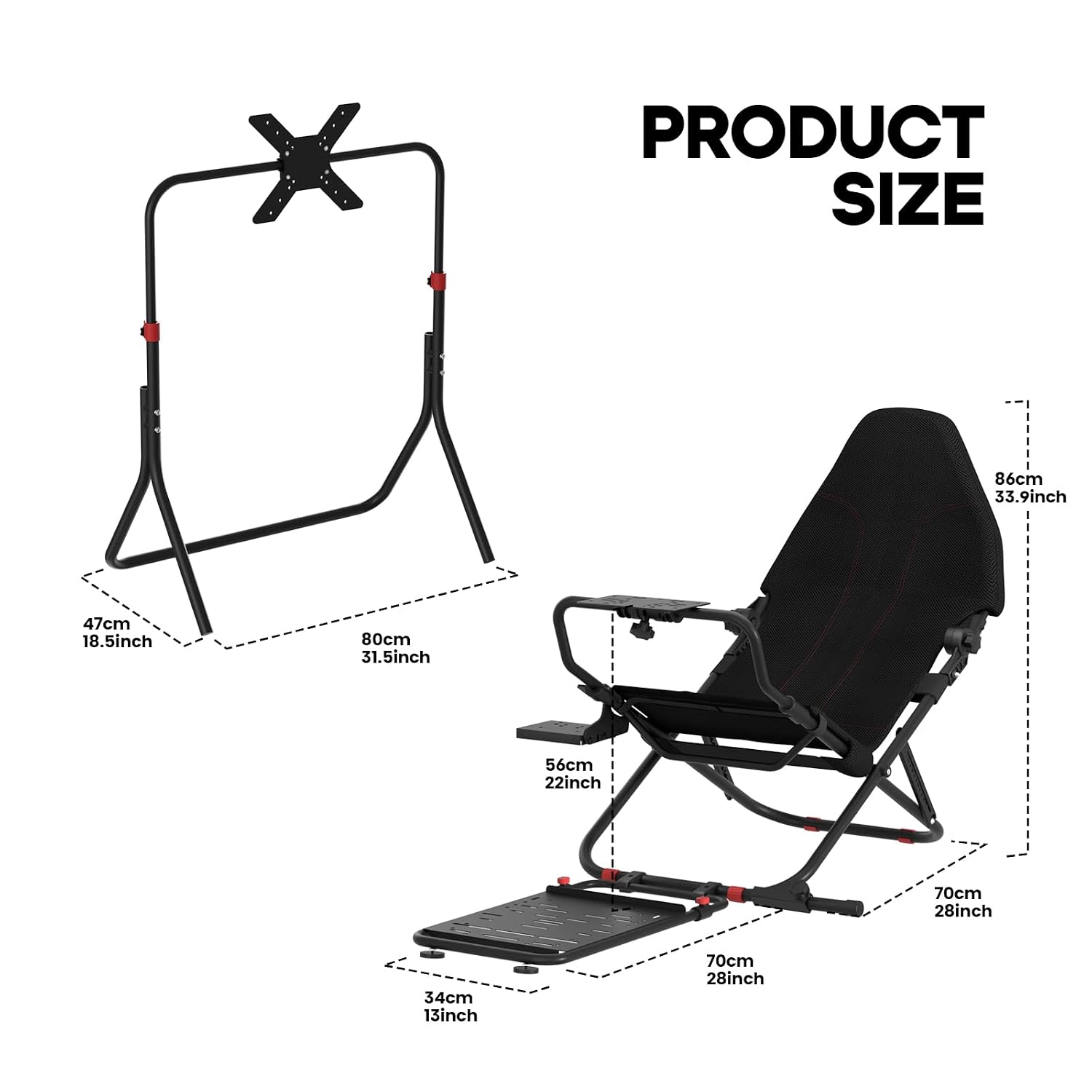 DIWANGUS Racing Simulator Cockpit with TV Stand, Foldable Racing Wheel Stand with TV Mount and Seat, Sim Racing Cockpit Compatible with Logitech G29/920/923/27/25, Thrustmaster T248/X/T300RS/T150/458/TX for Xbox PS4 PS5 - Flex Gamingproduct_type