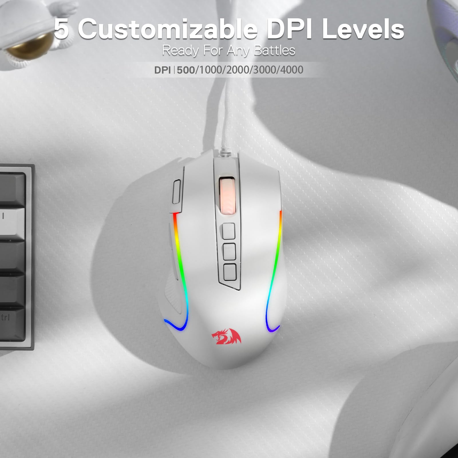 Redragon M612 Predator RGB Gaming Mouse, 8000 DPI Wired Optical Mouse with 11 Programmable Buttons & 5 Backlit Modes, Software Supports DIY Keybinds Rapid Fire Button - Flex Gamingproduct_type