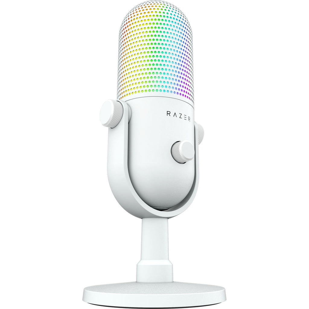 Razer Seiren V3 Chroma RGB, Stream & Game Reactive, USB Microphone, Black | Tap-to-Mute Sensor, Condenser Mic, Digital Gain Limiter & Shock Absorber, Works with OBS, Discord, Zoom, Teams