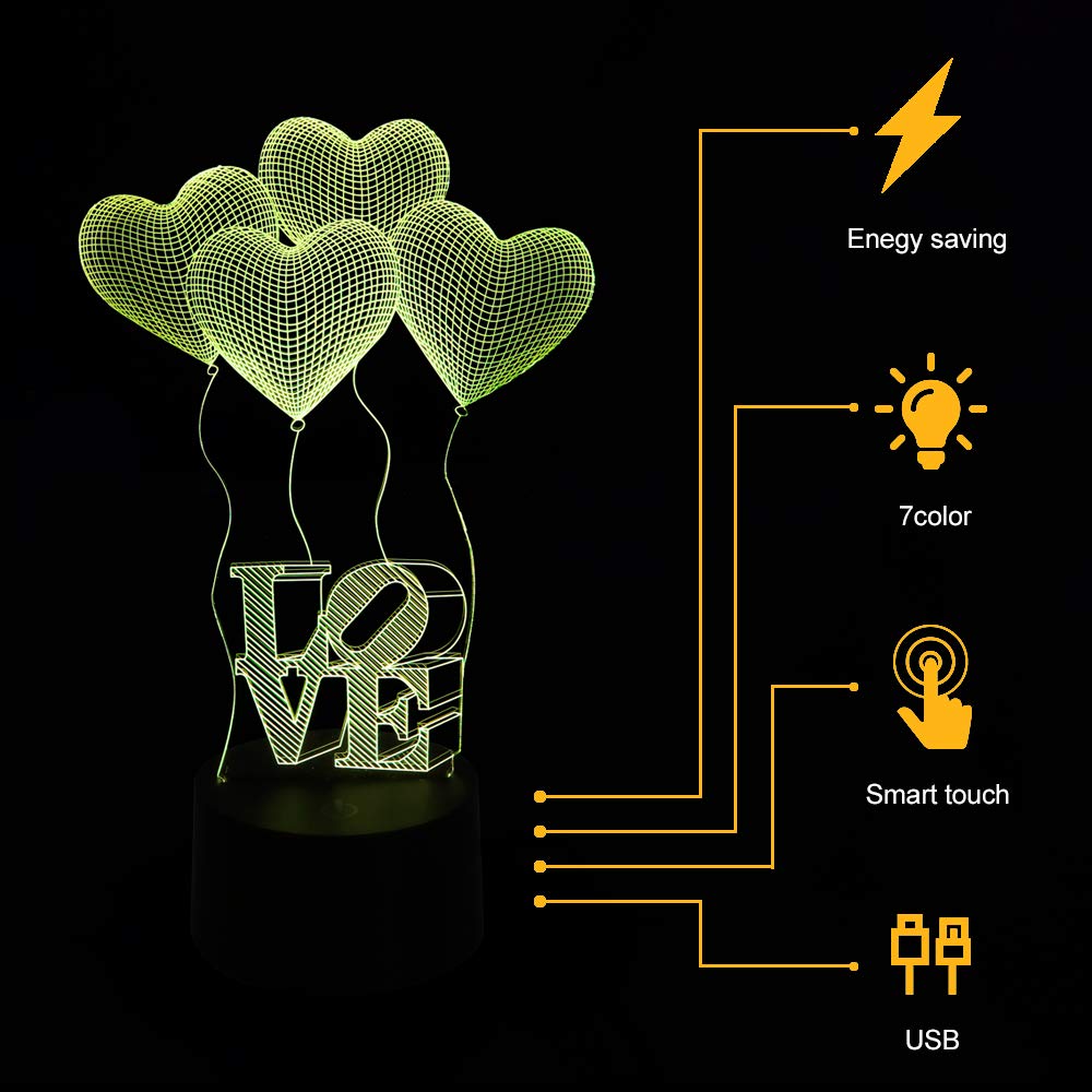 AZIMOM 3D Illusion Night Light – 5 Designs