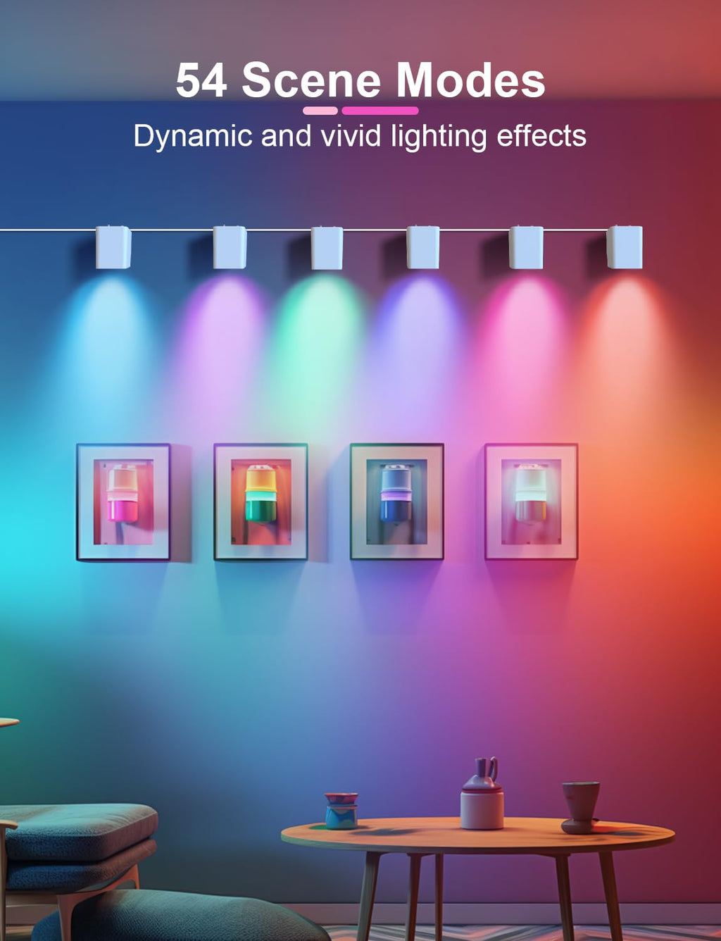 APPECK Smart Wall Sconces 4 Pack, LED Wall Lights RGBCW 8FT, Indoor Dimmable Sconce Lights for Living Room, Bedroom, Game Room, Home Decoration, Music Sync Ambient Lighting Compatible with Alexa - Flex Gamingproduct_type