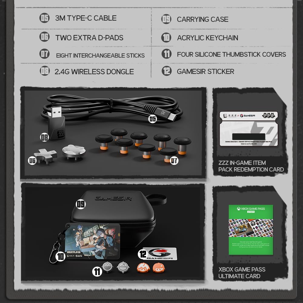 GameSir G7 Pro Wireless Gaming Controller - Officially Licensed for XBOX Series X|S, XBOX One, Windows PC & Android, TMR Joysticks, 1000Hz Polling Rate, Charging Dock- Zenless Zone Zero Edition - Flex Gamingproduct_type