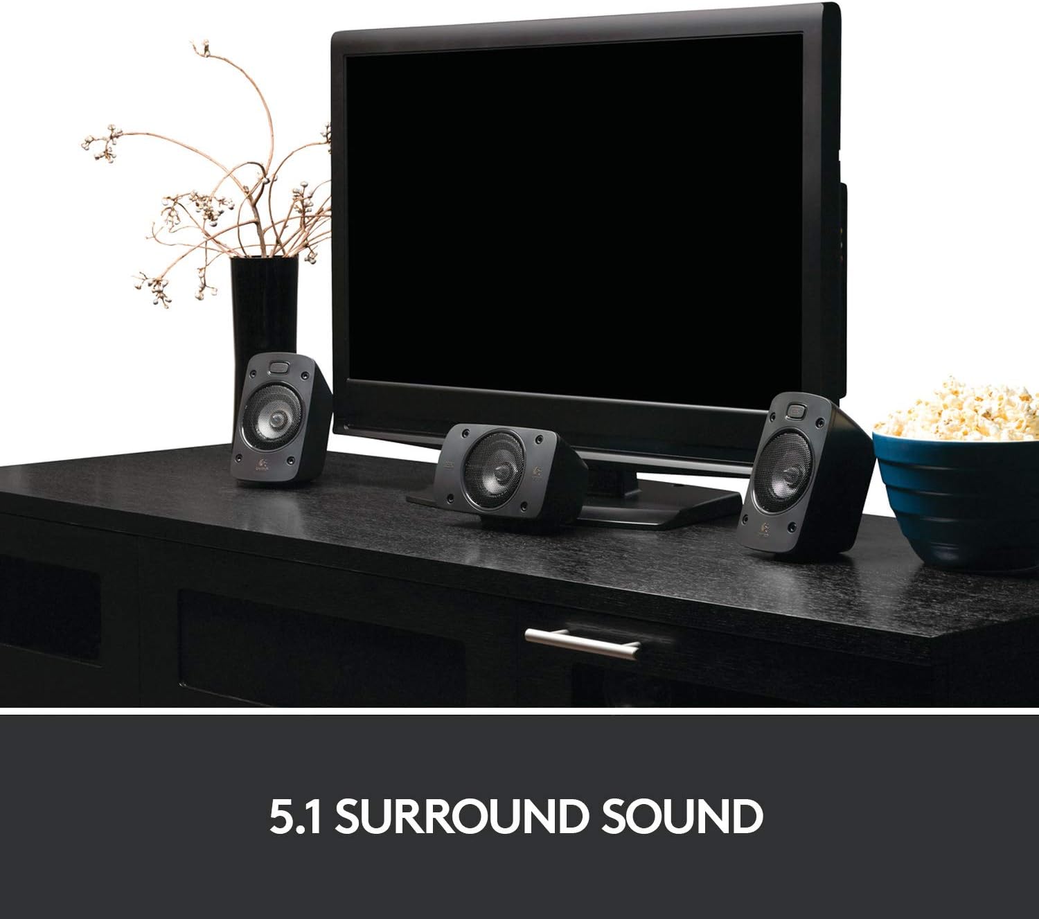 Logitech Z906 5.1 Surround Sound Speaker THX Dolby DTS - Black | Certified, digital audio input, multiple devices setup