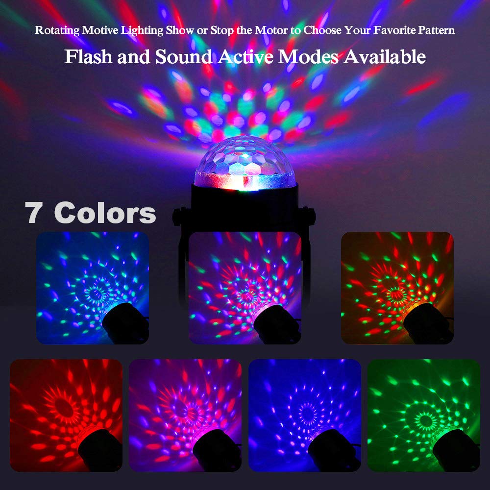 Party Lights,Disco DJ Strobe Light Rave Stage Projector Effect Dance Club Light Sound Activated with Remote Control for Parties Home Show KTV Pub Dance Christmas