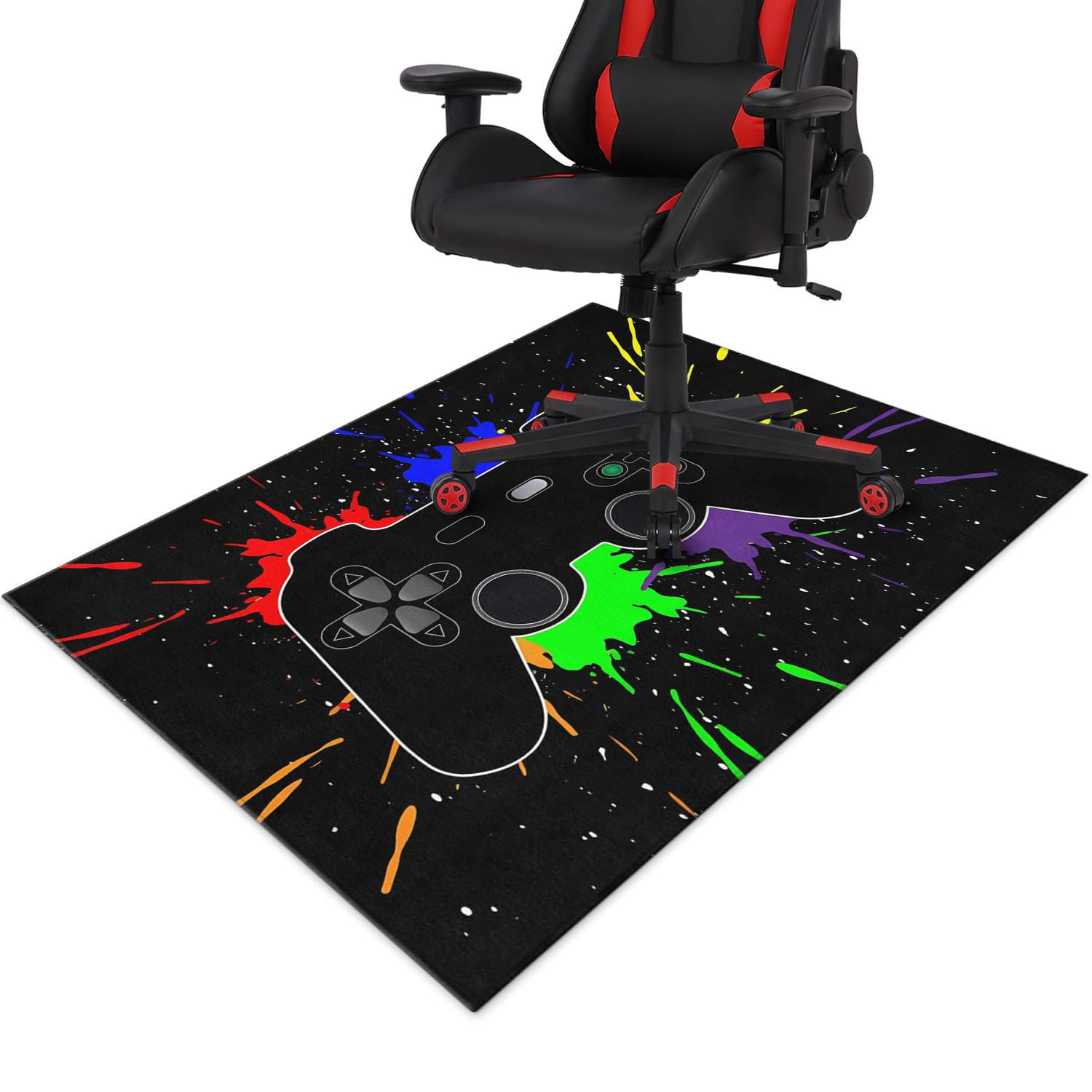 Gaming Chair Mat for Carpet Hardwood Tile Floor,36"x48" Gamer Rugs for Game Room, Under Desk Non Slip Gamer Rug,Low-Pile Game Room Rug,Rubber Backing Large Gaming Chair Floor Mat,Green Honeycomb - Flex Gamingproduct_type