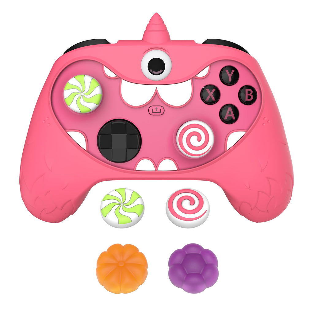 PlayVital MonoEye Monster Controller Skin for Xbox Series X/S - Cute Anti-Slip Silicone Cover Case with 4 Candy Thumb Grip Caps & Stickers, Full Protection Set, Green - Flex Gamingproduct_type
