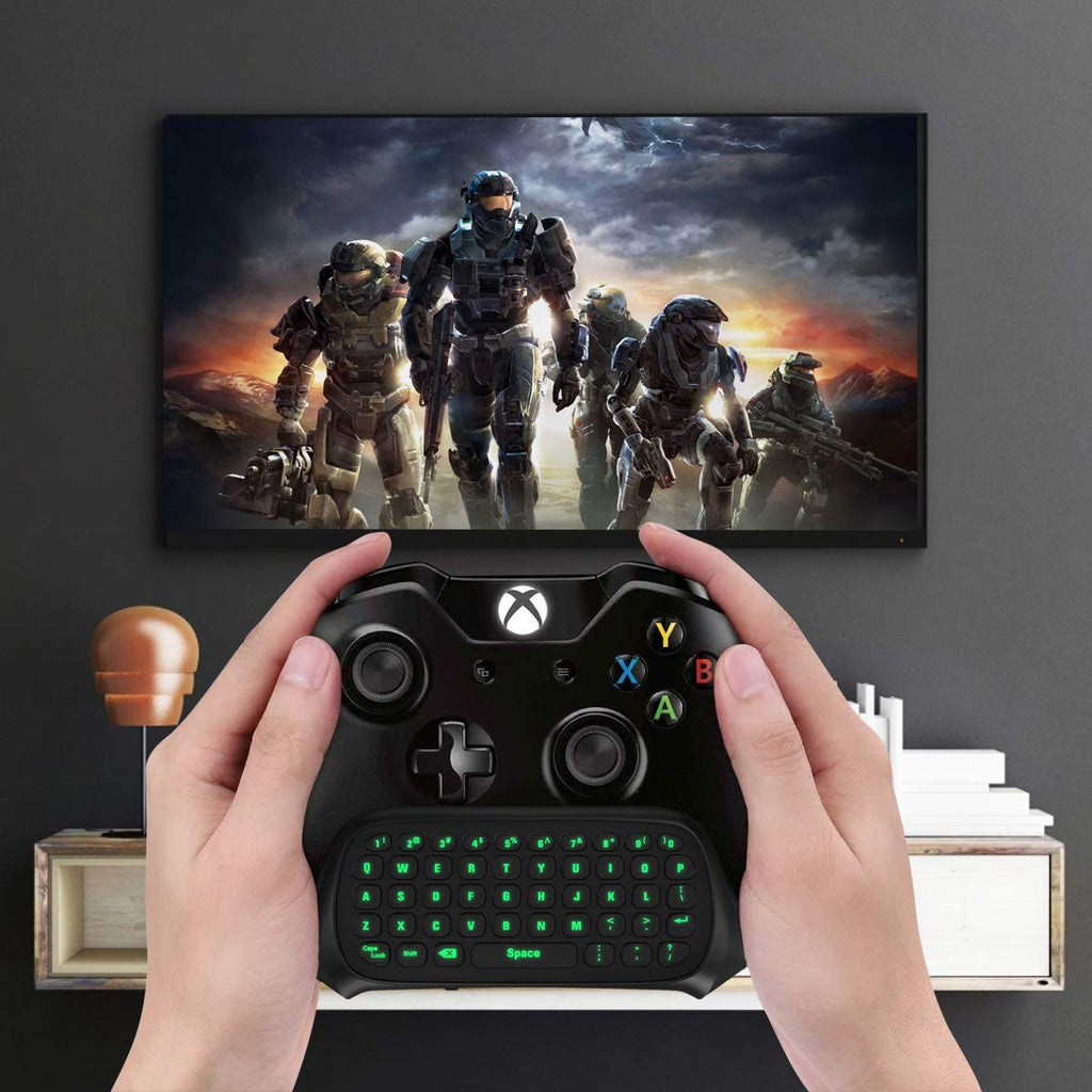 TiMOVO Green Backlight Keyboard for Xbox One, Xbox Series X/S,Wireless Chatpad Message KeyPad with Headset & Audio Jack,Mini Game Keyboard Fit Xbox One/One S/One Elite/2, 2.4G Receiver Included, Black - Flex Gamingproduct_type
