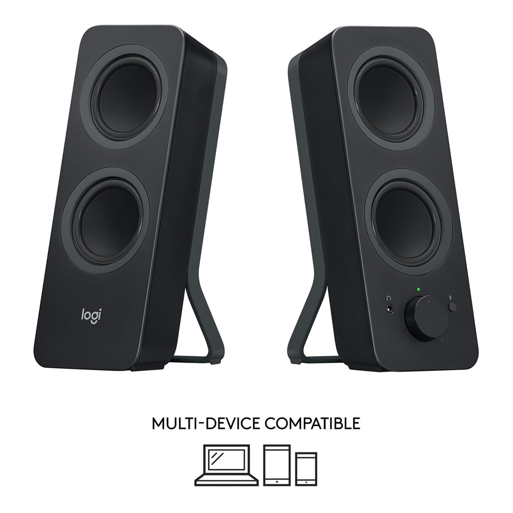 Logitech Z207 2.0 Stereo Computer Speakers with Bluetooth | 10 Watts peak power, active drivers with passive radiators, 3.5 mm input and headphone jack, ideal for PC setups