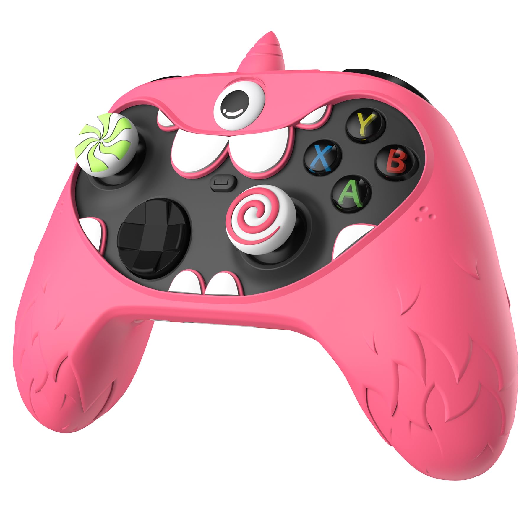 PlayVital MonoEye Monster Controller Skin for Xbox Series X/S - Cute Anti-Slip Silicone Cover Case with 4 Candy Thumb Grip Caps & Stickers, Full Protection Set, Green - Flex Gamingproduct_type