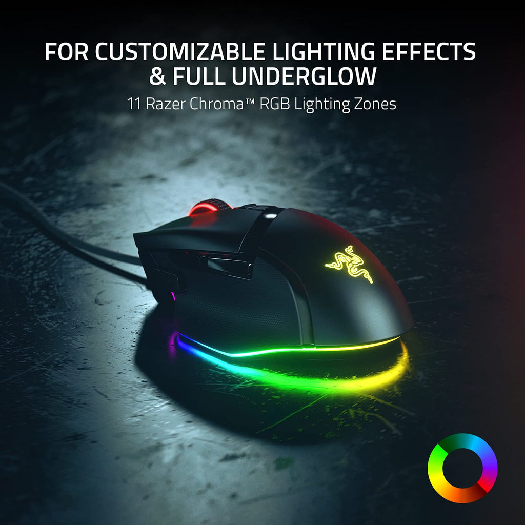 Razer Basilisk V3 Customizable Ergonomic Gaming Mouse: Fastest Gaming Mouse Switch - Chroma RGB Lighting - 26K DPI Optical Sensor - 11 Programmable Buttons - HyperScroll Tilt Wheel - Classic Black - Flex Gamingproduct_type