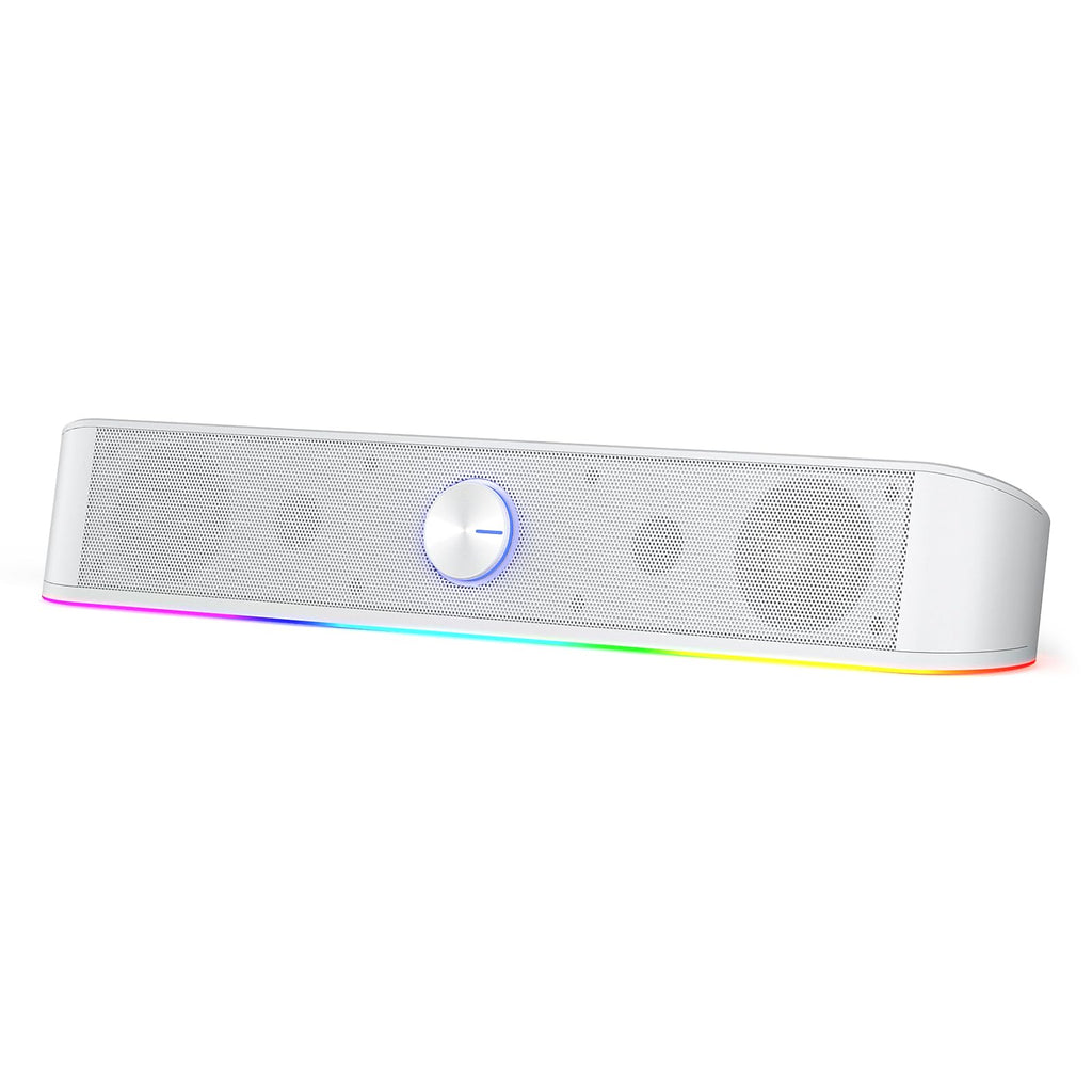 Redragon GS560 RGB Desktop Soundbar, 2.0 Channel Computer Speaker with Dynamic Lighting Bar Audio-Light Sync/Display, Touch-Control Backlit with Volume Knob, USB Powered w/ 3.5mm Cable, Black - Flex Gamingproduct_type