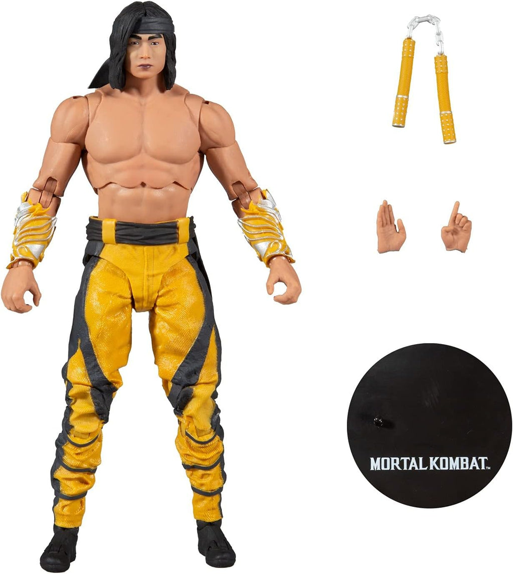McFarlane Toys Mortal Kombat Liu Kang (Fighting Abbot) 7" Action Figure with Accessories | Mortal Kombat 7 Inch Action Figure Wave 7 - Liu Kang