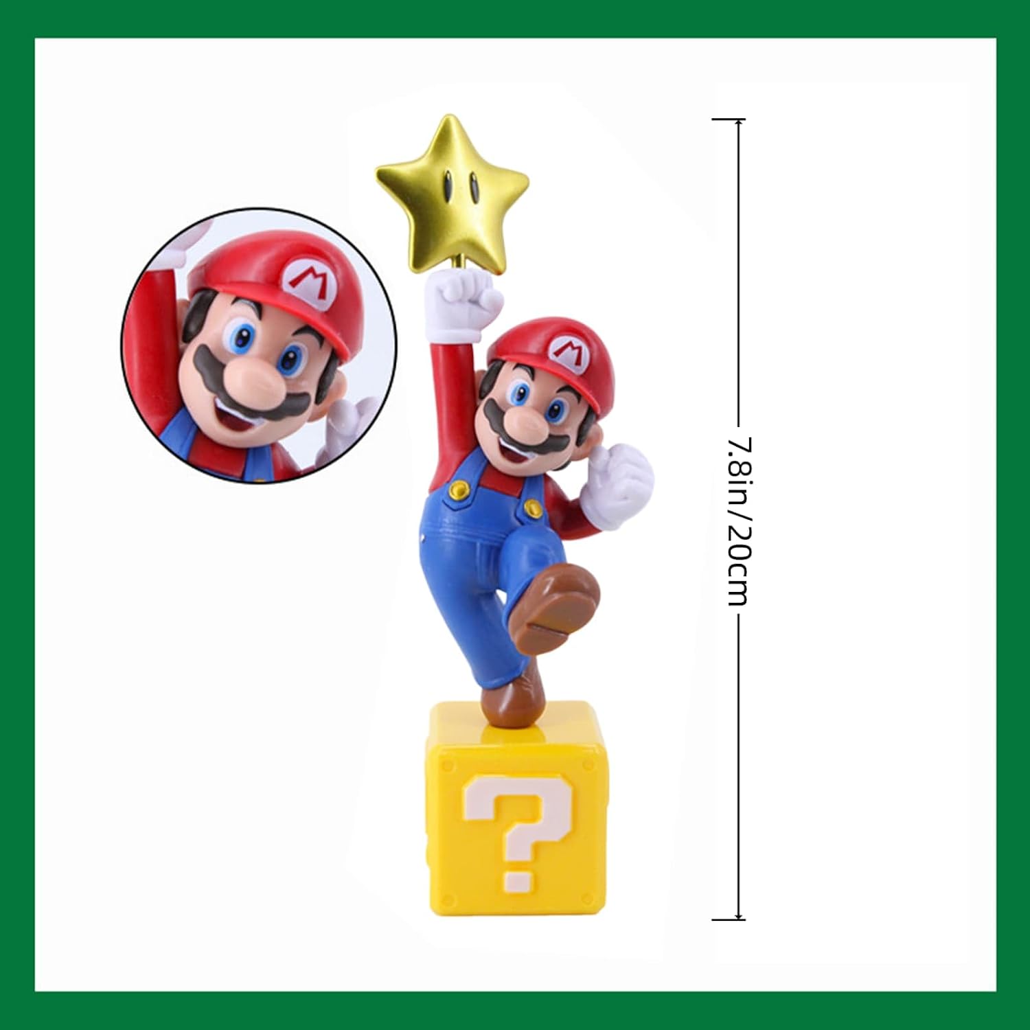 Mario Figure, Star Themed Collectible Statue, 8IN PVC Figurine for Fan Gifts - Flex Gamingproduct_type