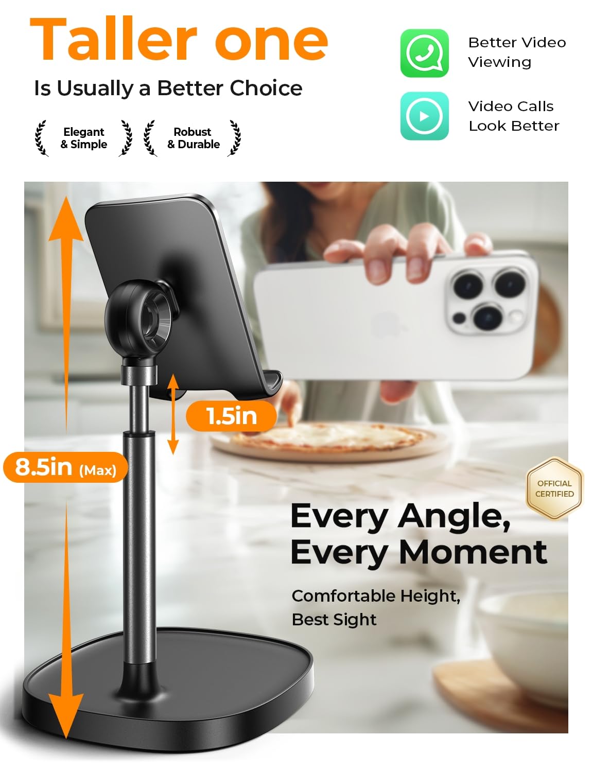 LISEN Cell Phone Stand Phone Holder for Desk Office Decor, Office Desk Accessories Women PC Gaming Essentials iPhone Stand Gadgets Men Gift for Father Fit OtterBox Case Switch iPad Air Tablet 4-10 in - Flex Gamingproduct_type