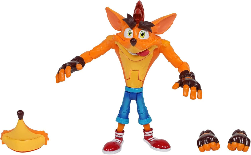 Crash Bandicoot Bandai Deluxe Edition Action Figure | 16.5cm Toy with 16 Points of Articulation and Accessories | Collectable Figures for A Merchandise Collection