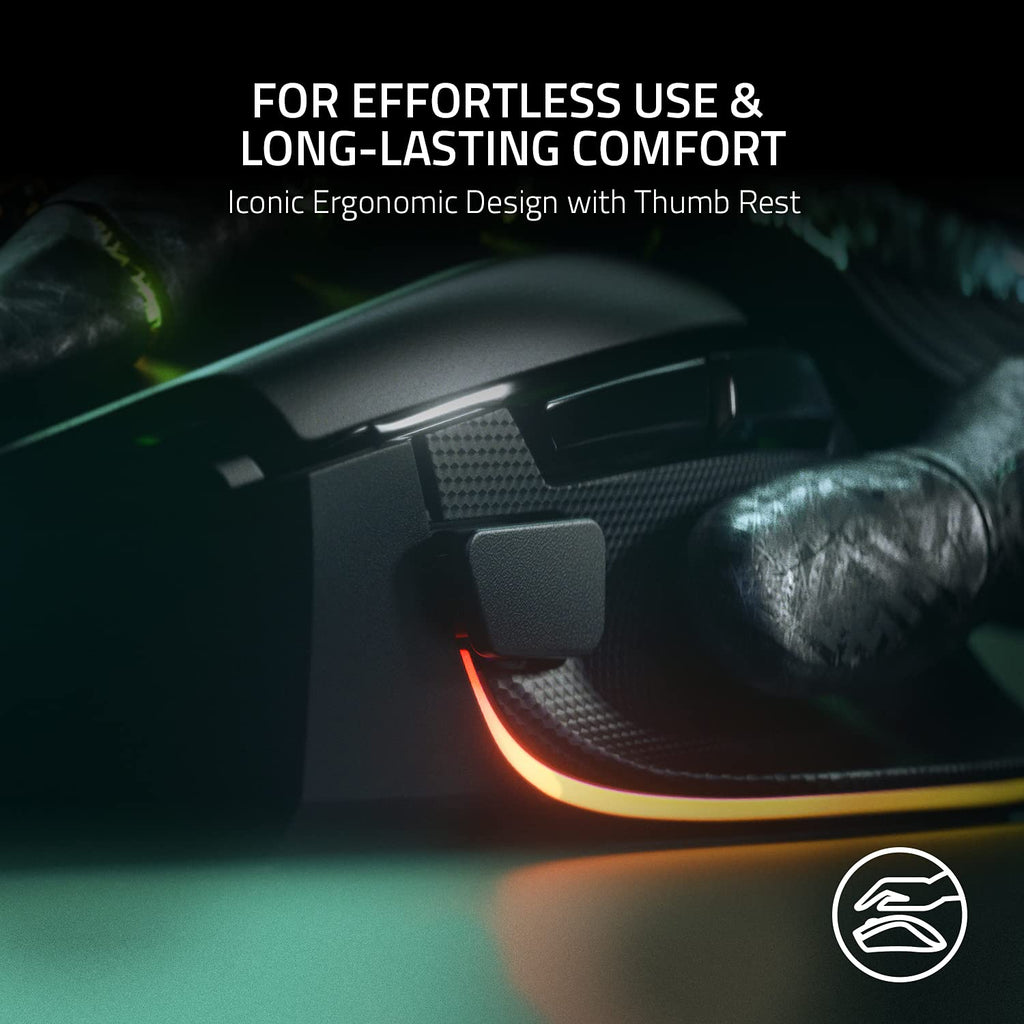Razer Basilisk V3 Customizable Ergonomic Gaming Mouse: Fastest Gaming Mouse Switch - Chroma RGB Lighting - 26K DPI Optical Sensor - 11 Programmable Buttons - HyperScroll Tilt Wheel - Classic Black - Flex Gamingproduct_type