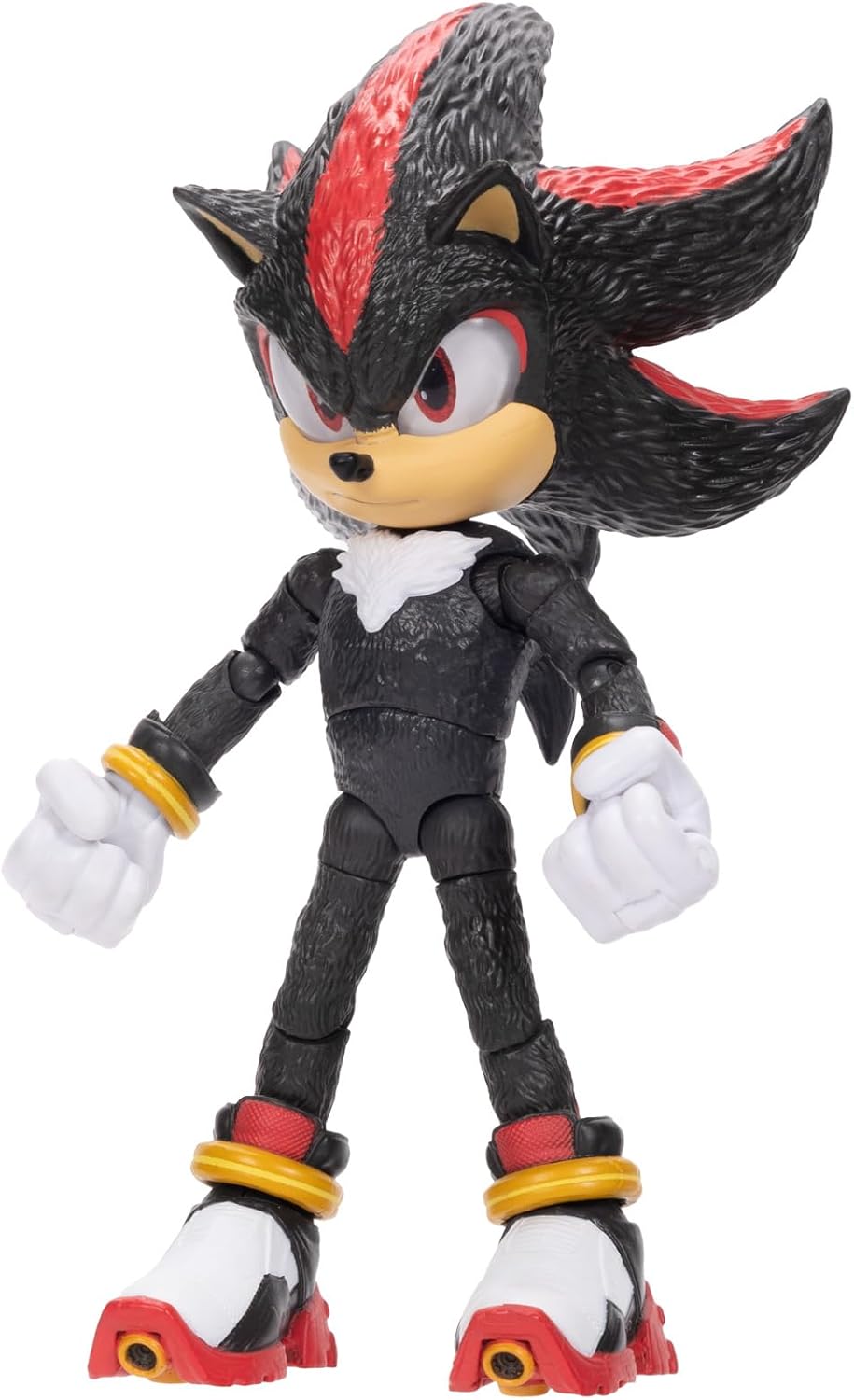 Sonic The Hedgehog – 5-Inch Shadow Action Figure – 20+ Points of Articulation – Official Collector Toy – Boys & Girls Ages 3+ | Sonic The Hedgehog Movie 5 Inch Action Figure Wave 1 - Shadow (Closed Mouth)