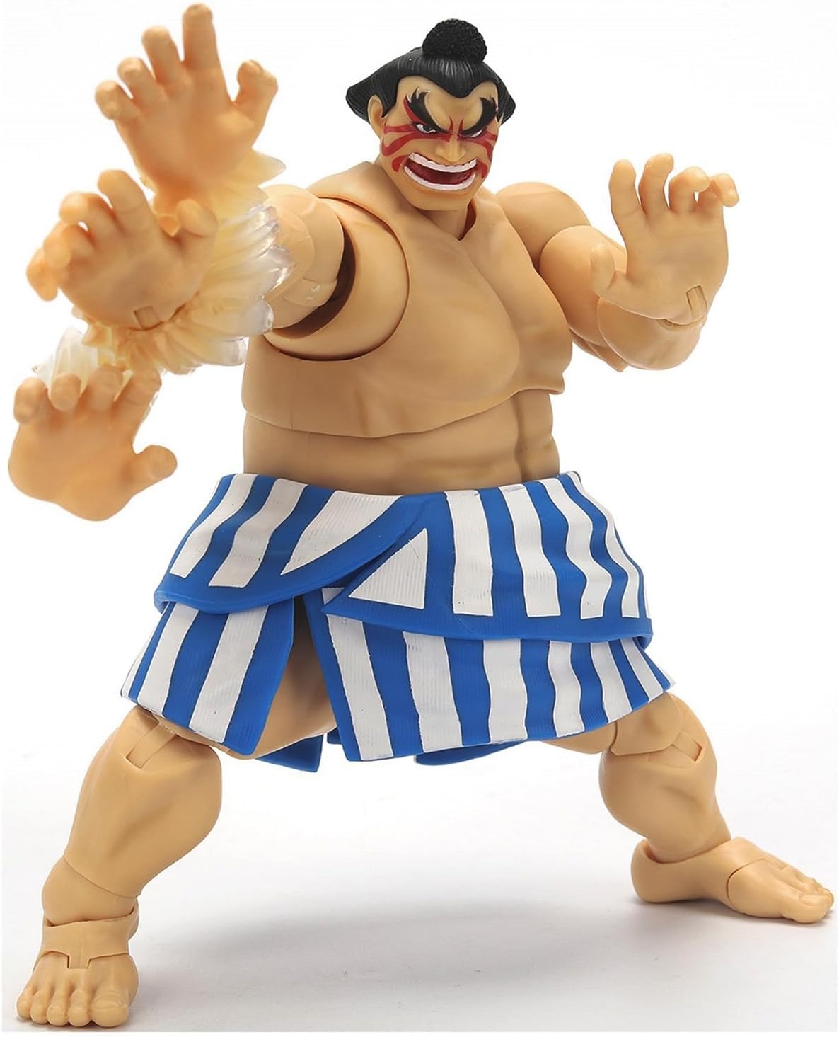 Jada Toys Street Fighter Figure E. Honda (16 cm) - Movable Collectible and Action Figure from Street Fighter 2: The Final Challengers, with Alternative Head, Hands and Accessories, from 13 Years