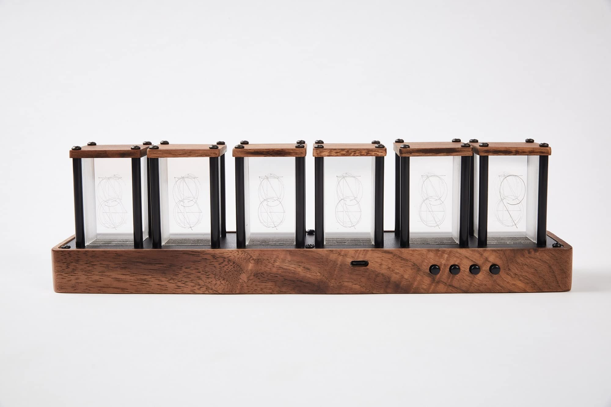 ClocTeck Nixie Tube Clock – Brown, Walnut & 6 Tubes
