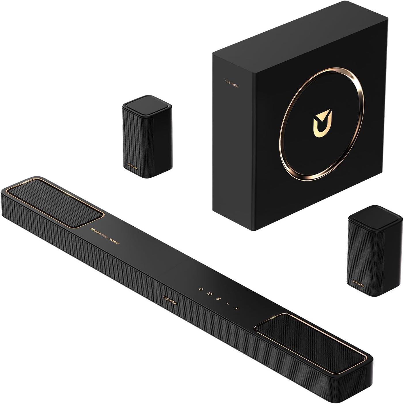 ULTIMEA 5.1.2ch Sound Bar with Dolby Atmos, Surround Sound System for TV with 2 Surround Speakers, Sound Bar for Smart TV, Soundbar for Home Theater, BT 5.4, HDMI eARC, Skywave F40 (New, 2026 Model) - Flex Gamingproduct_type