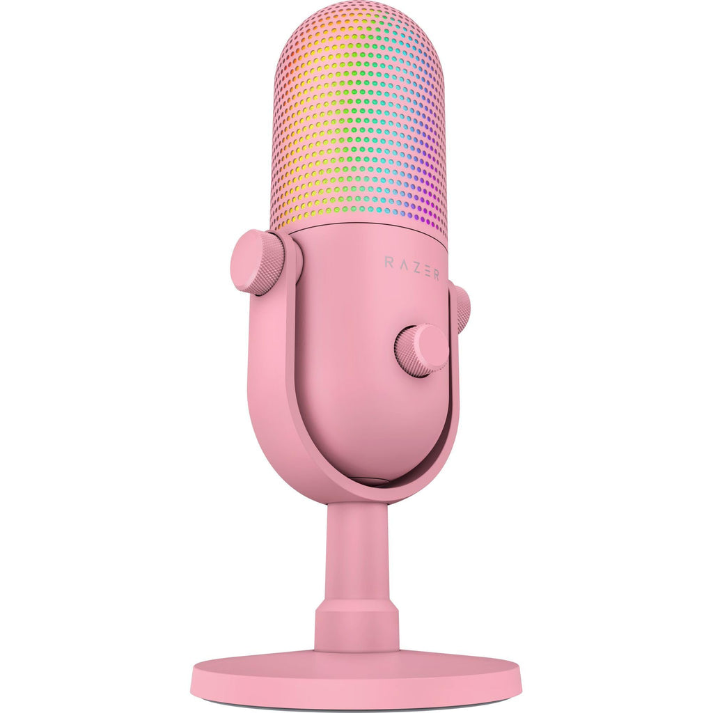 Razer Seiren V3 Chroma RGB, Stream & Game Reactive, USB Microphone, Black | Tap-to-Mute Sensor, Condenser Mic, Digital Gain Limiter & Shock Absorber, Works with OBS, Discord, Zoom, Teams