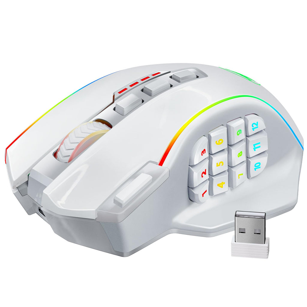 Redragon Gaming Mouse, MMO Mouse Gaming UP 12400 DPI, 19 Macro Programmable Buttons, RGB Mouse with 12 Side Buttons, 8 * 2.4g Weight Tuning for PC Laptop MOBA FPS, M901K, Black - Flex Gamingproduct_type