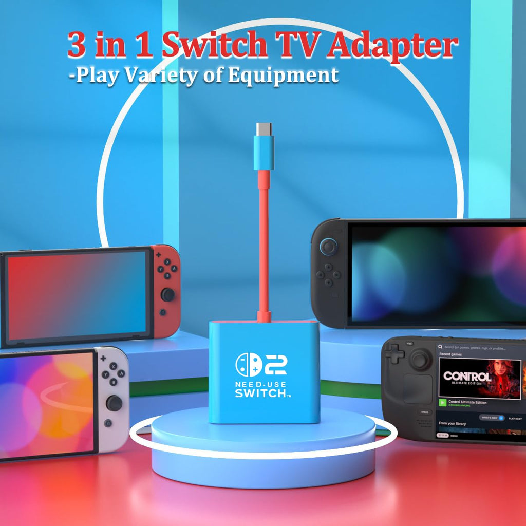 pdobq Portable Nintendo Switch Docking Station – 3 Cable Lengths