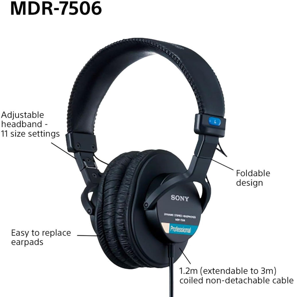 Sony MDR-7506 Professional Studio Headphones – 2 Sizes