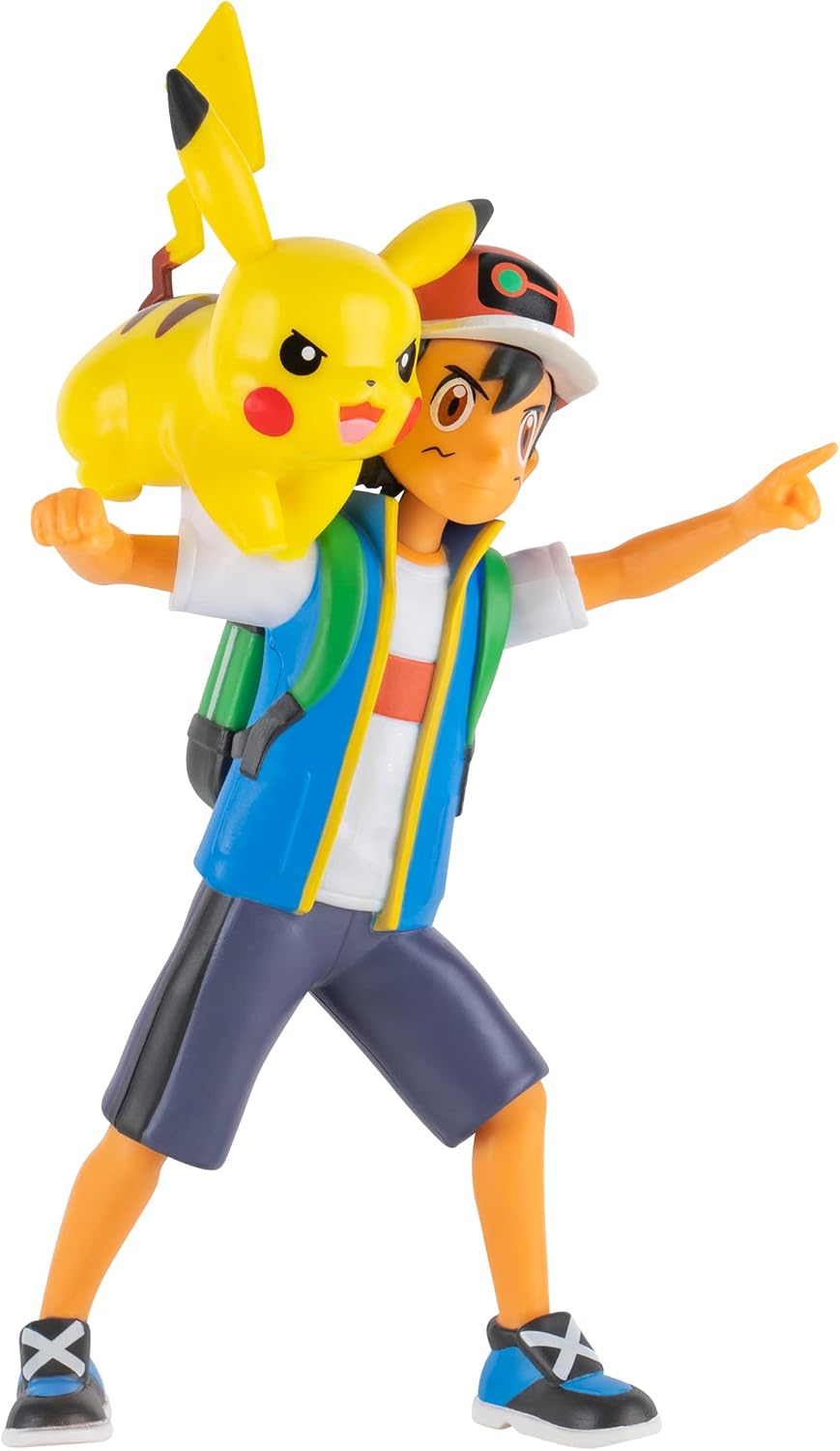Pokémon 4.5-Inch Feature Battle Action Figure, Features Ash and Launch into Action 2-Inch Pikachu