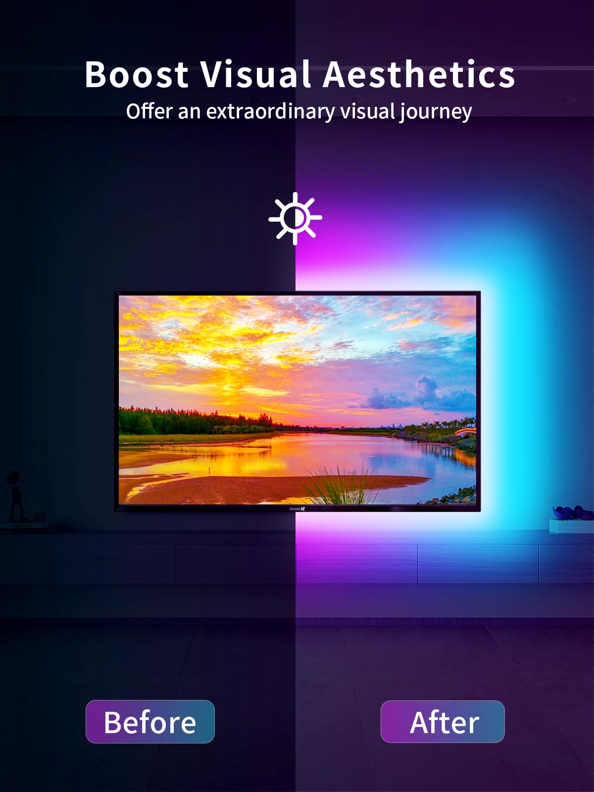 KANTUTOE LED Lights for TV, 19.68ft LED Backlights for 65-80in TV, RGB TV Backlight with Music Sync Bluetooth APP and Remote Control TV Lights Strip USB Powered LED Lights for Bedroom, Gaming - Flex Gamingproduct_type