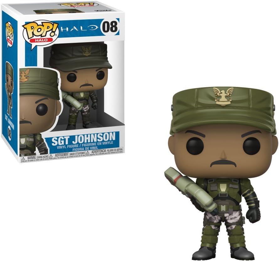 Funko POP! Games: Halo Sergeant Johnson (Styles May Vary) Collectible Figure, Multicolor