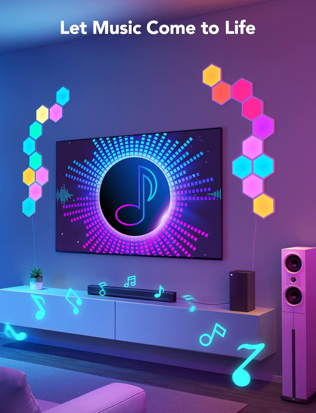 NIUCOO RGB Hexagon LED Wall Panels – 3 Sizes