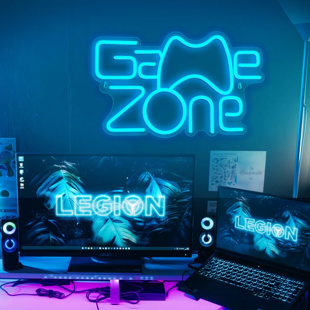 Gaming Zone Neon Sign,Game Zone Neon Sign for Teens Gamer Room Decor，Gaming Light Neon Sign for Gaming Wall Decor，Led Neon Gaming Sign for Gamer Gifts Boys - Flex Gamingproduct_type