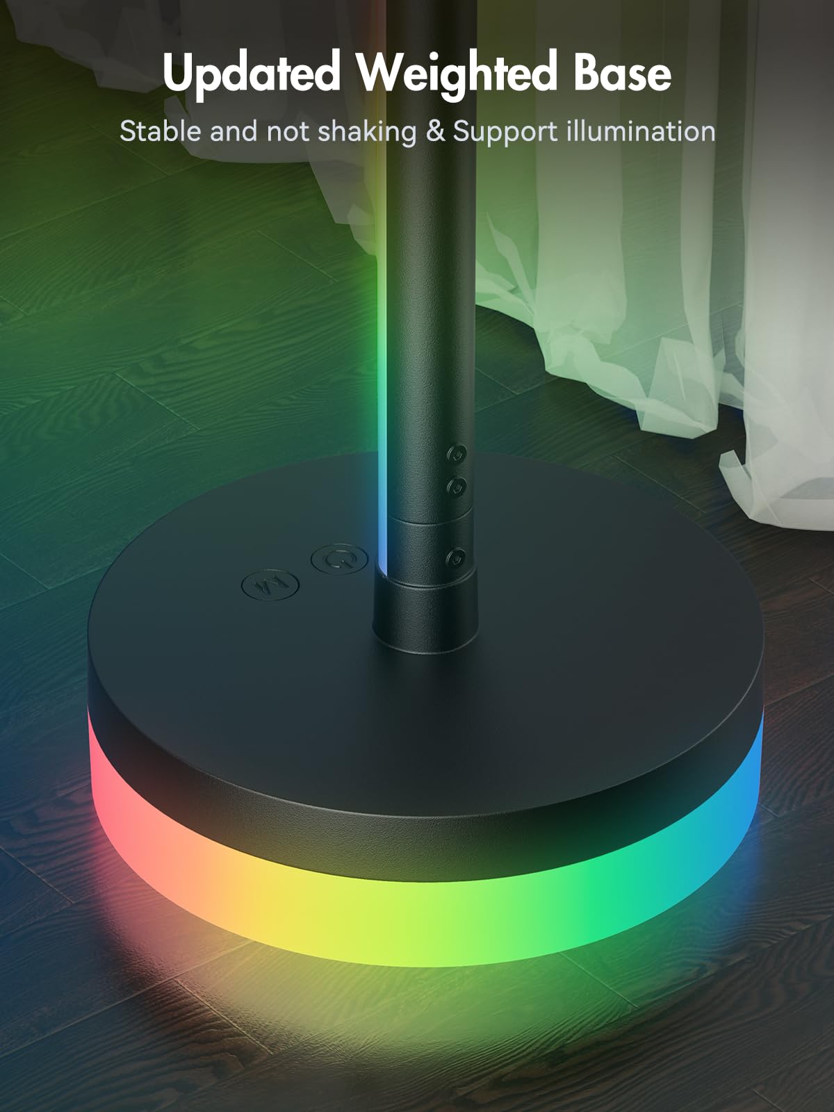 OIYN Corner Floor Lamp, RGBICW LED Corner Lamp with 1300lm Smart Modern Floor Lamp,App & Remote Control,Music Sync,Color Changing Standing Lamp for Bedroom Living Room and Gaming Rooms - Flex Gamingproduct_type