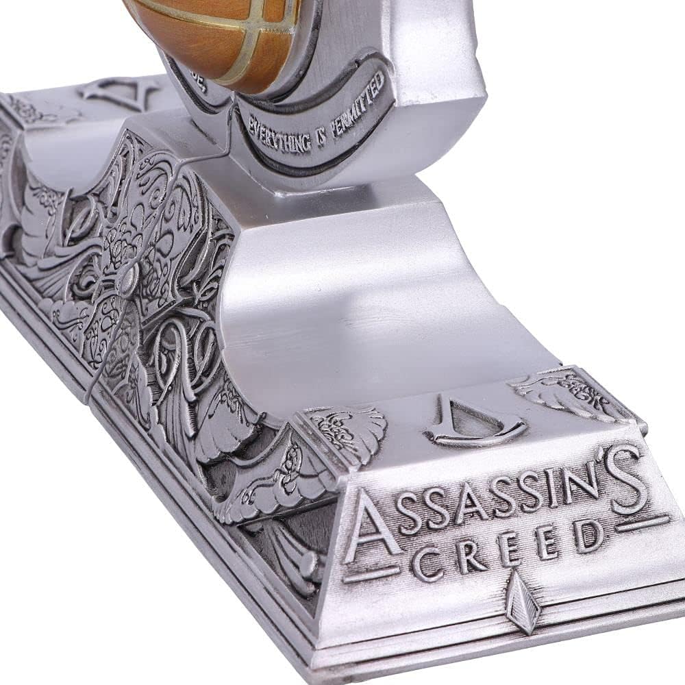 Nemesis Now Officially Licensed Assassin's Creed Apple of Eden Resin Bookends, Silver, 18.5cm