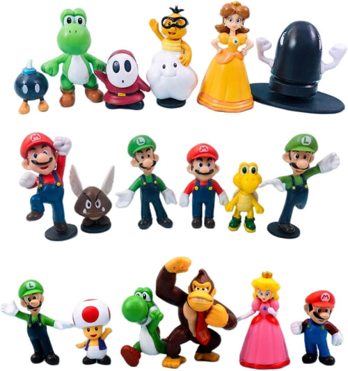 18 Pcs Mario Figurines Set, Mario Mini Collection Figures, Ideal for Cake Toppers & Party Scene Decor - Flex Gamingproduct_type