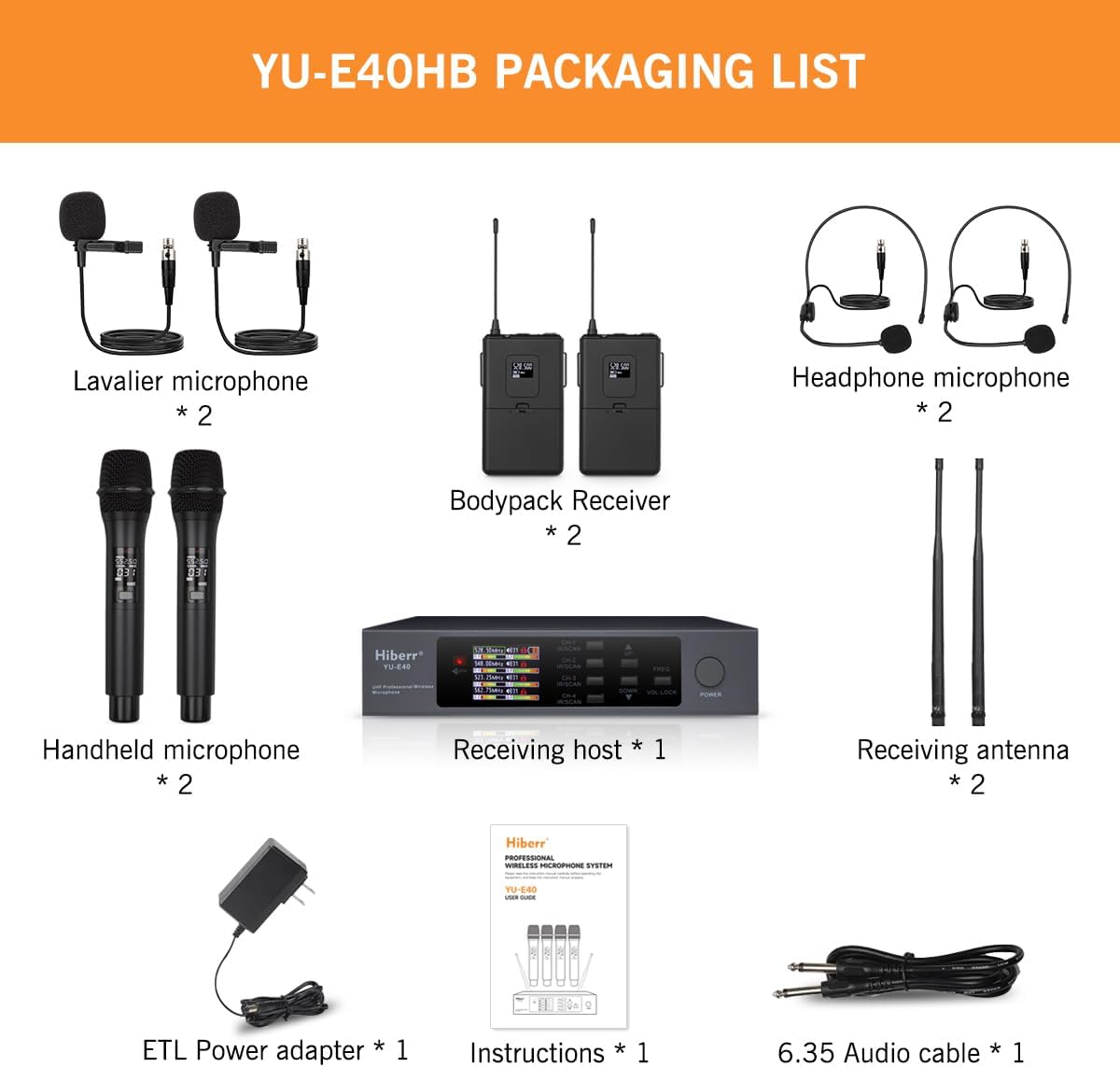 UHF Wireless Microphone System with 2 Handheld & 2 Bodypacks | Includes 2 handheld and 2 bodypack microphones for church, conferences, presentations, karaoke and live events. - Flex Gamingproduct_type
