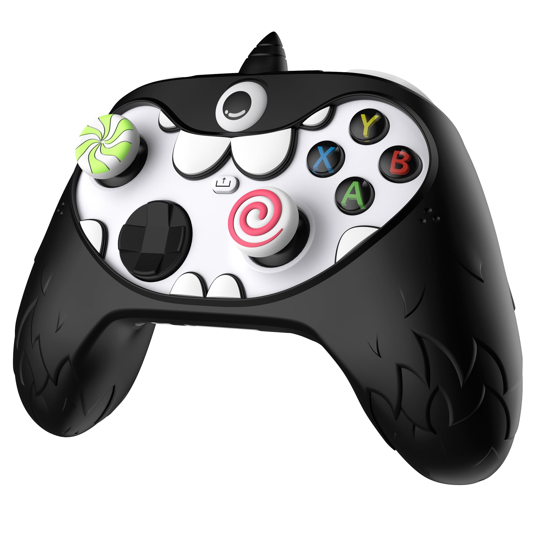 PlayVital MonoEye Monster Controller Skin for Xbox Series X/S - Cute Anti-Slip Silicone Cover Case with 4 Candy Thumb Grip Caps & Stickers, Full Protection Set, Green - Flex Gamingproduct_type