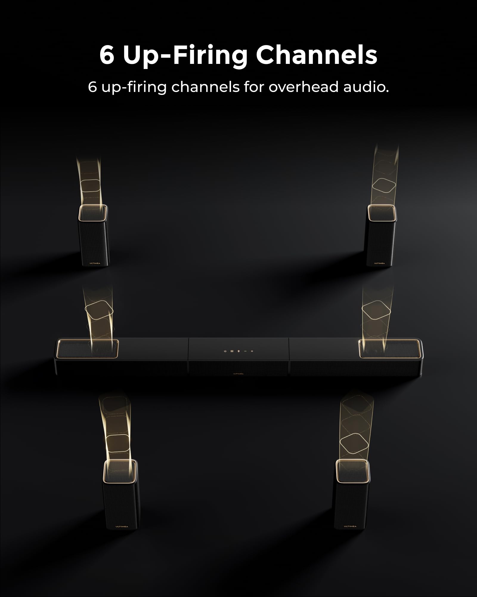 ULTIMEA Skywave X60 7.1.4ch Wireless Surround Sound System for Home Theater | with Dolby Atmos, 840W Sound Bar with 8" Wireless Subwoofer for TV, 28Hz Low Frequency, GaN Amplifier, 4K HDR Pass-Through
