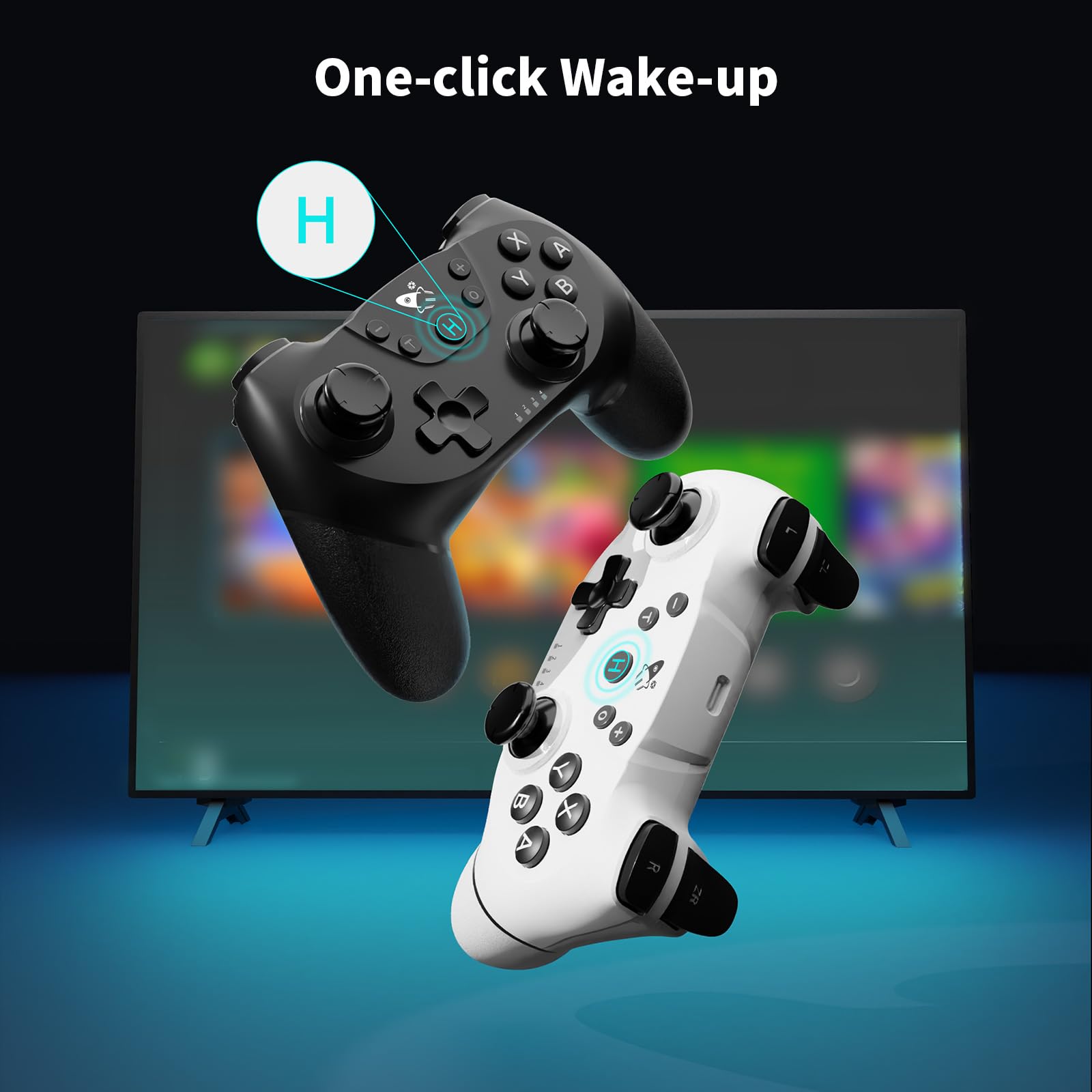 AceGamer Wireless Pro Controller for Nintendo Switch/Lite/OLED/Switch 2/PC, 2 pack, Hall Effect Joystick for Switch 2 Pro Controller with Wake-Up/Dual Vibration/Turbo/Ergonomic ! (Black&White) - Flex Gamingproduct_type