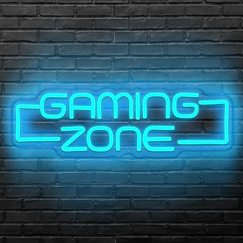 Gaming Zone Neon Sign,Game Zone Neon Sign for Teens Gamer Room Decor，Gaming Light Neon Sign for Gaming Wall Decor，Led Neon Gaming Sign for Gamer Gifts Boys - Flex Gamingproduct_type