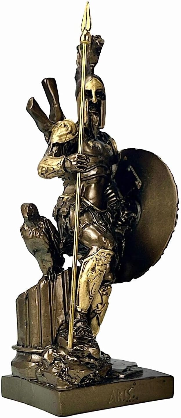 Ares Mars Greek Roman God of War Statue Sculpture Figurine Bronze Effect