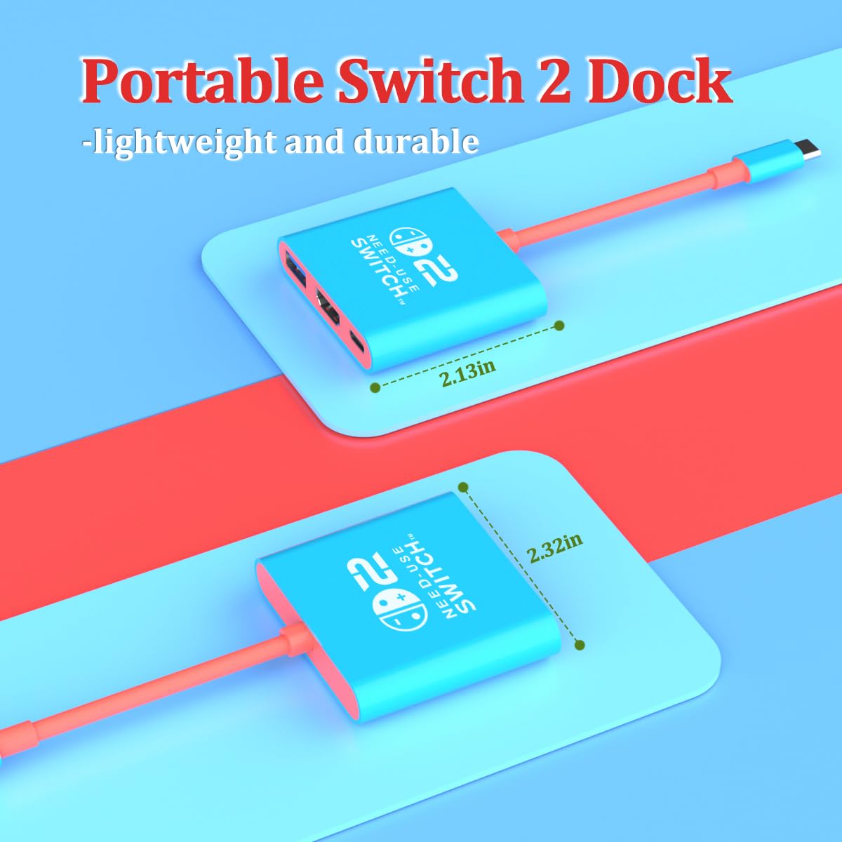 pdobq Portable Nintendo Switch Docking Station – 3 Cable Lengths
