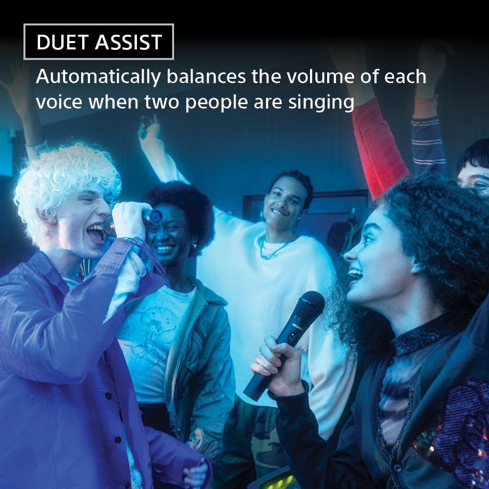 Sony ULT MIC Wireless Microphone for Karaoke, Two Wireless Mics & Receiver | 20 Hr Battery with Quick Charging, Clear Vocals, Duet Assist, Noise Reduction. Pairs Perfectly with ULT POWER SOUND series