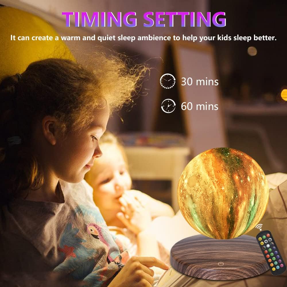 GROPINFLY Levitating Moon Lamp – 18 Colors & Multicolor